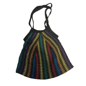 Vintage‎ Urban Outfitters Crocheted Rainbow Hobo Bag